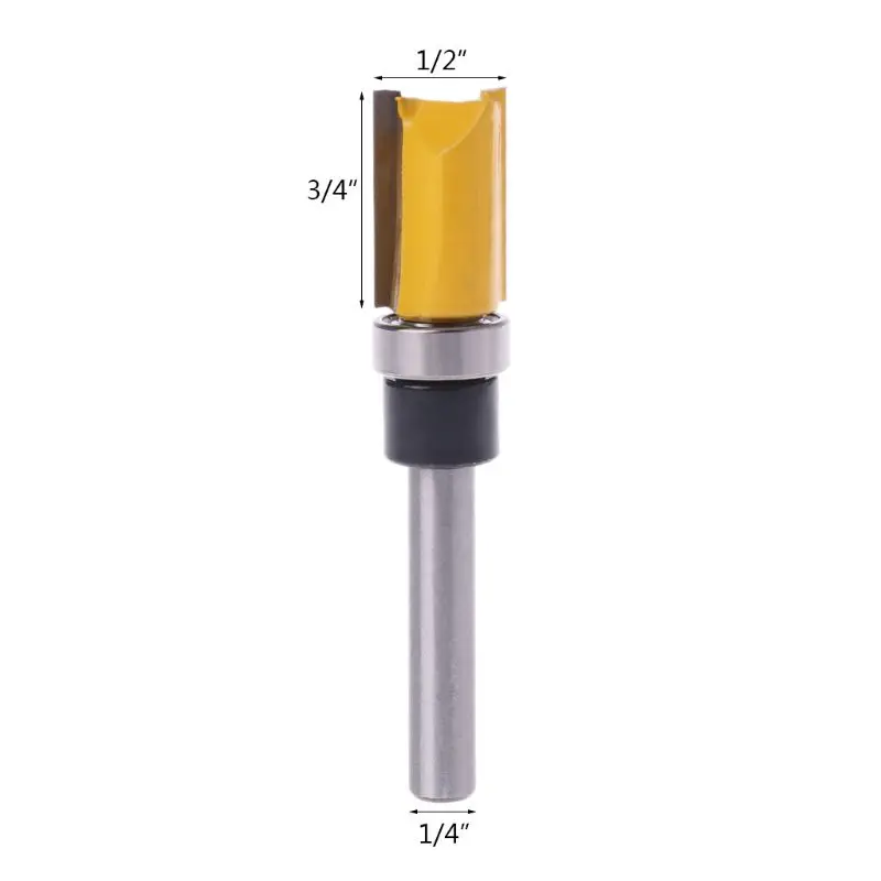 

Drop Shipping 1Pc Flush Trim 1/2" W x 3/4" H Shank Bearing 1/4" Shank Router Bit