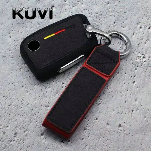 black-keychain 2 Замшевый ТПУ чехол для ключей для Skoda Superb A7 для фолькваген Passat B8 VW Golf Gte автомобильный корпус стильный ключ защитный брелок - Название цвета: black-keychain 2