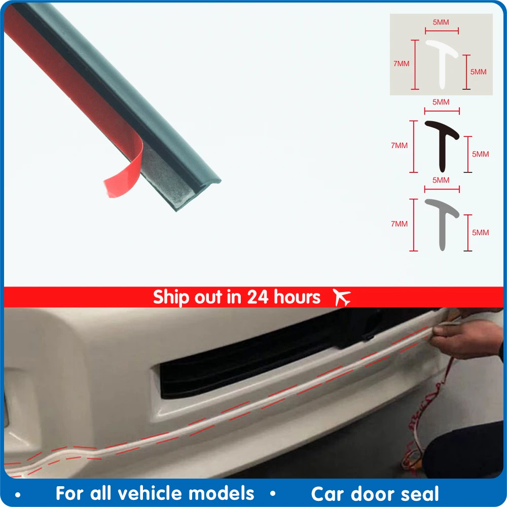 Car Door seal Rubber Sealing Strip Slanted T Type Front bumper Auto