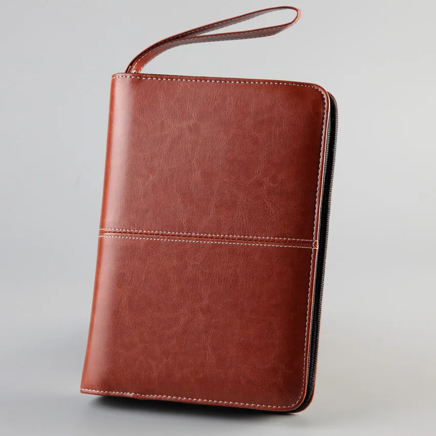 high-level business travel padfolio A5 file folder with a zipper manager bag for documents with notebook planner writing pad