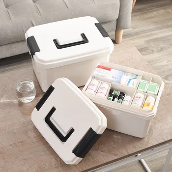 

Portable Medicine Storage Box Multi-Part Layer First-Aid Kit Plastic Medicine Cabinet Hospital Medical Storage Container