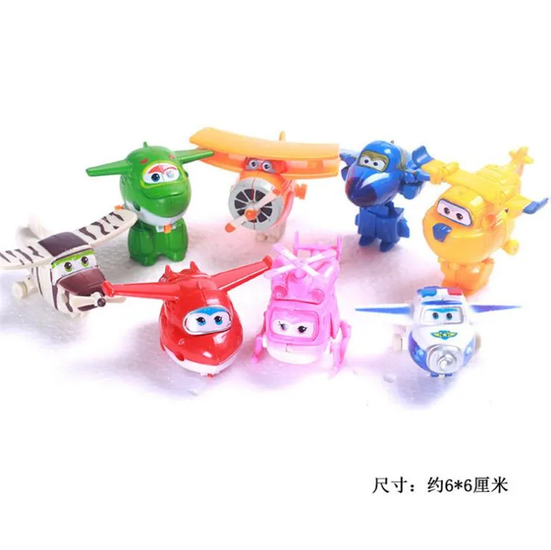 8 шт./компл. игрушки Super Wings Mini модели самолетов робот трансформер самолет для