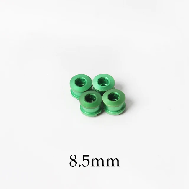 MTB Bike Chainring Screws 6.5mm Aluminum Alloy Chain Ring Bolts Single/Double or Three Plate Crank Parts Cycling Accessories 8.5mm-Green-4PCS