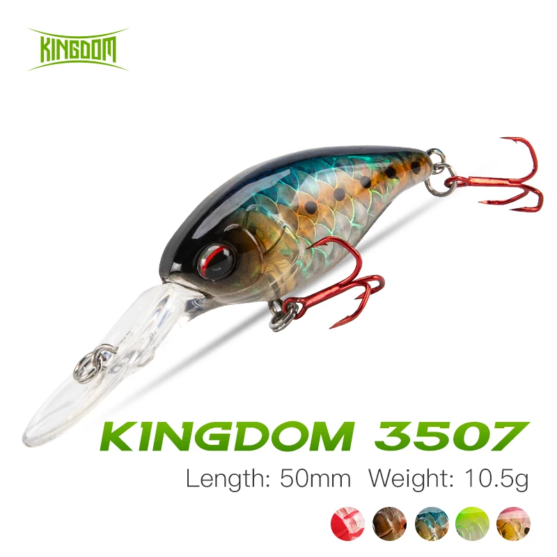 Kingdom Crank Minnow Fishing Lure 50mm 10.5g Floating Hard Swimbait Fishing Rattlin Wobblers For Peche Bass Trout Pike Trolling