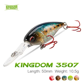

Kingdom Crank Minnow Fishing Lure 50mm 10.5g Floating Hard Swimbait Fishing Rattlin Wobblers For Peche Bass Trout Pike Trolling