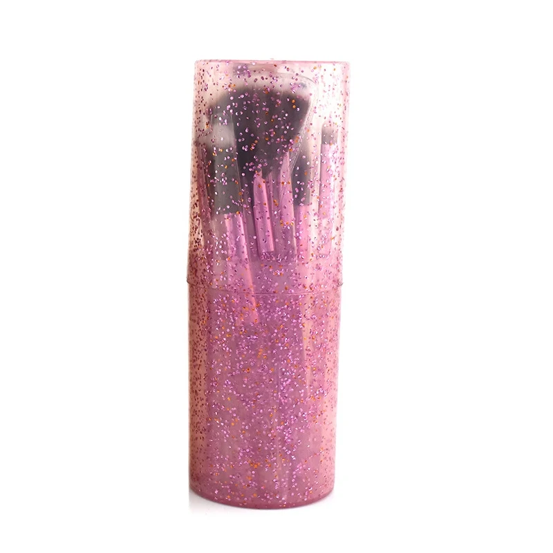 B 12pcs Shiny Purple&Yellow Makeup Brushes Set Eye Face Pigments Makeup Fan Brush Cosmetic Brush Kit