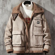 Лидер продаж, много карманов, автомобильное Мужское пальто из искусственного меха, Ретро стиль, зимние мужские меховые куртки, 5XL, европейские пальто, модная уличная одежда, B778