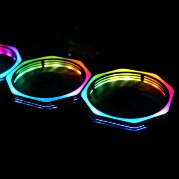 

LED Computer Case Cooling Fan RGB 3 4Pin Low Noise 12V DC Circular Streamline
