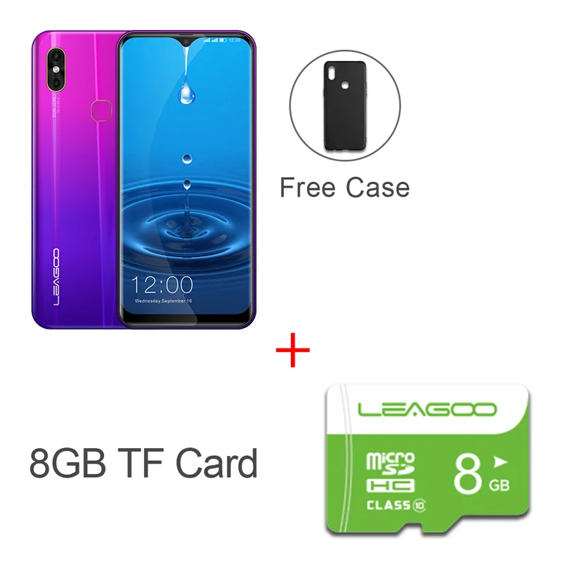 LEAGOO M13 Android 9,0 смартфон 6,1 ''HD ips дисплей в виде капли воды 4 Гб ОЗУ 32 Гб ПЗУ MT6761 3000 мАч Две камеры 4G мобильный телефон - Цвет: twilight N 8GB card