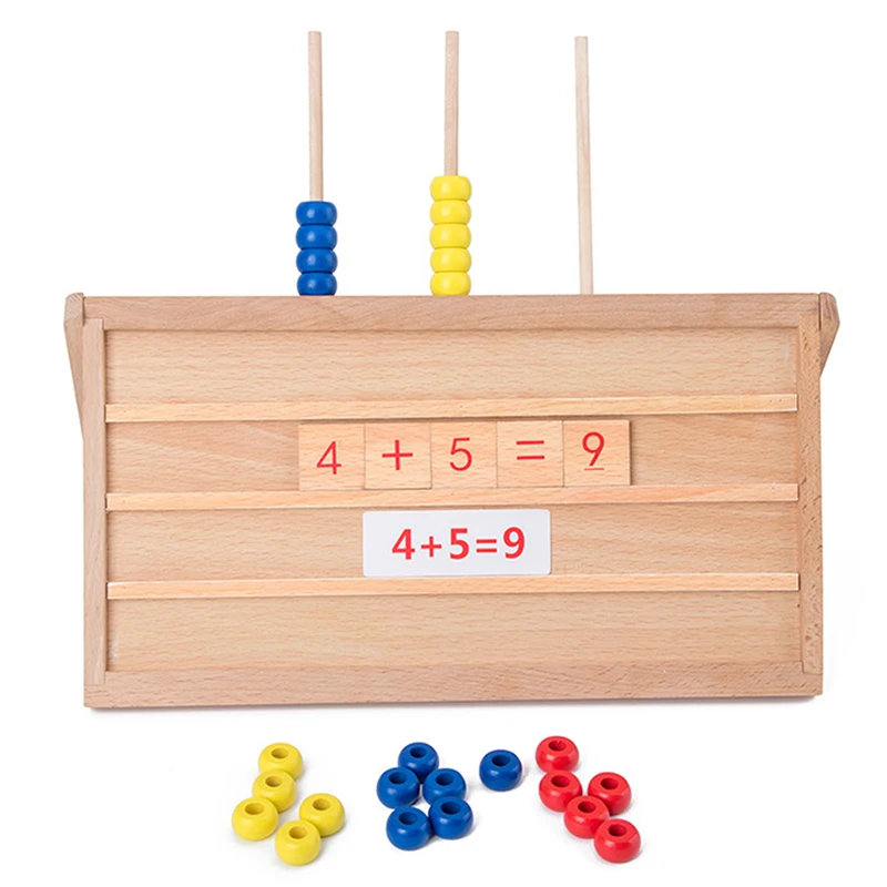 Детская деревянная игрушка многофункциональная обучающая коробка счетная игра игрушки Математика детские игрушки номер обучения часы