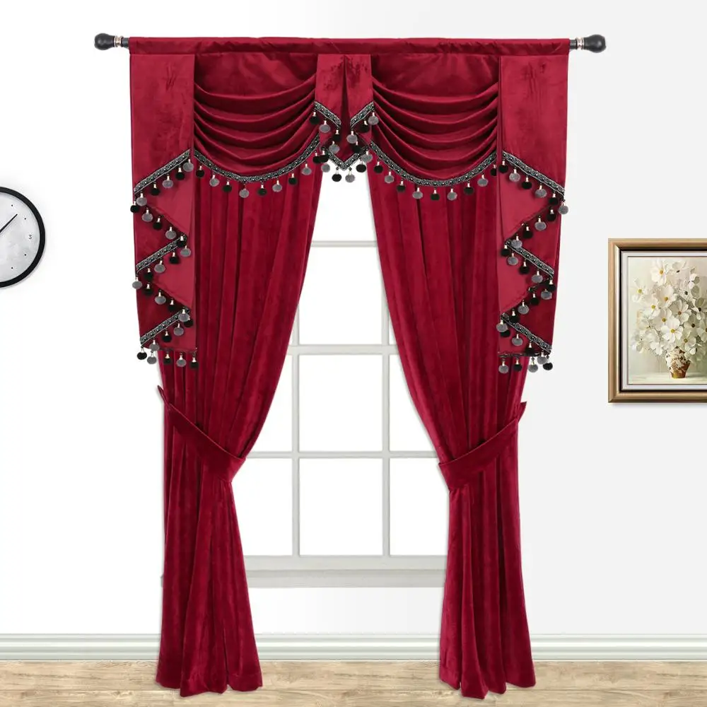 ヘレンカーテンダークベルベットカーテンパネル リビングルーム ロッドポケット カーテンセット 2パック カーテン Aliexpress