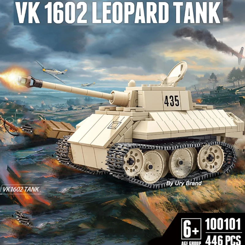 446 шт. Детский конструктор военный бак с фигурками|Блочные конструкторы| |