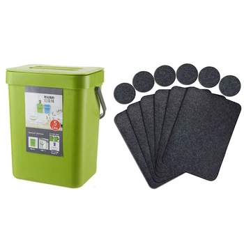 

6pcs Dining Table Placemat and 6pcs Coasters & 1pcs 5L Waste Bin Kitchen Cabinet Door Hanging Trash Can Wall Mounted