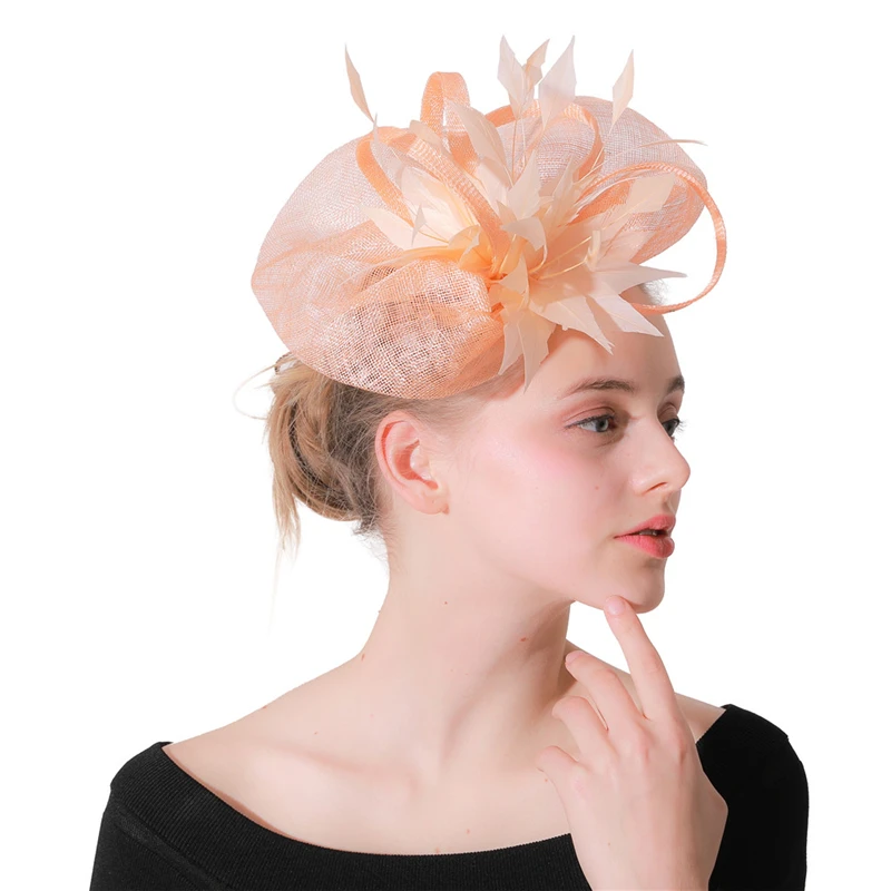 Шампань millinery заколки для волос чародейные Шляпы свадебные гоночные головные уборы Дерби шоу События Аксессуары для волос женские заколки для волос