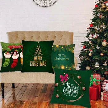 

world deal 4PC Christmas Series Pillowcase Washable Non-Fading Sofa Cushion