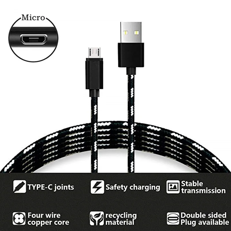 18W QC3.0 Quick Charger Plug Adapter Micro usb Charge Cable For Samsung A10 ZTE Blade A3 A5 A7 V7 V9 ASUS Zenfone Max M2 ZB633KL 65w fast charger Chargers