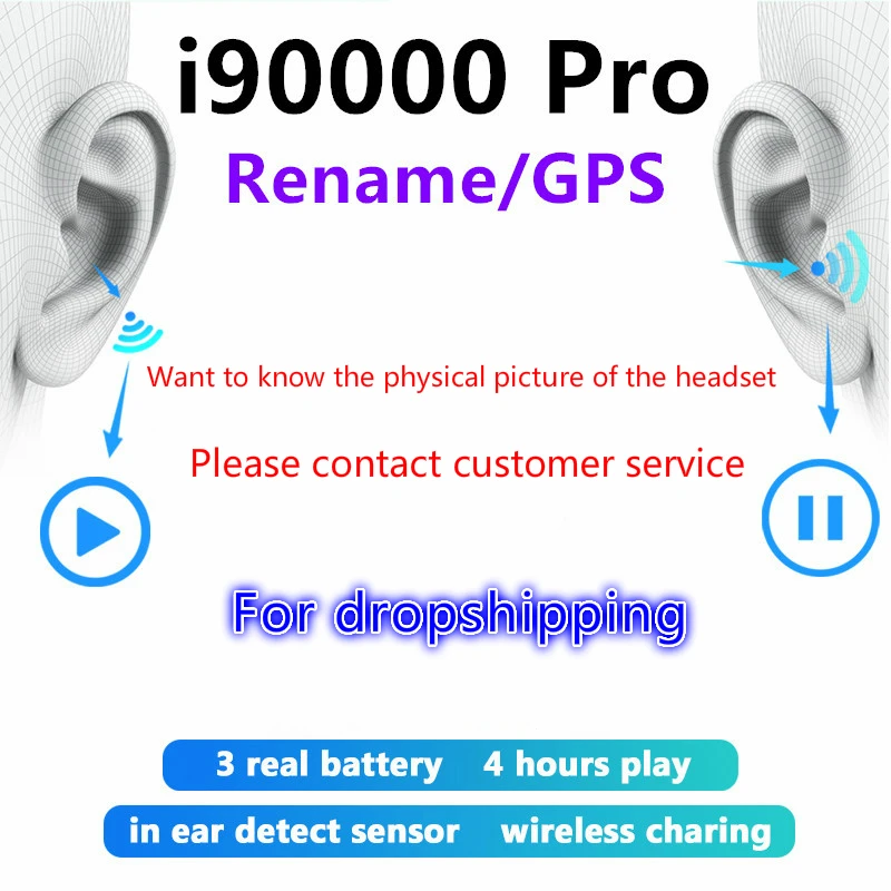Оригинальные i90000 Pro Наушники-вкладыши 1: 1 TWS Bluetooth наушники мини беспроводные Elari PK