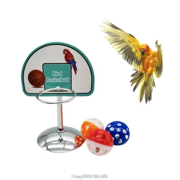 

Pet Parrot Basketball Hoop Props Parakeet Bells Balls Puzzle Game Chew Play Toys Supply S18 20 Dropship