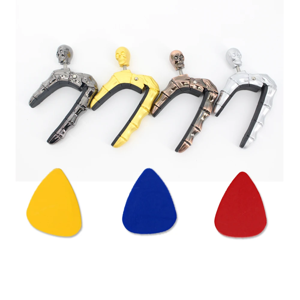 3 цвета болт с черепом Дизайн цинковый сплав акустической аксессуары для электрогитары Гитара с черепом Capo