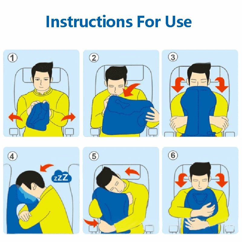 Inflatable Travel Pillow Office Nap Pillow Portable Cushion Neck Pillow Airplane Flight Outdoor Sleeping Bag Train Pillow Sleep 6