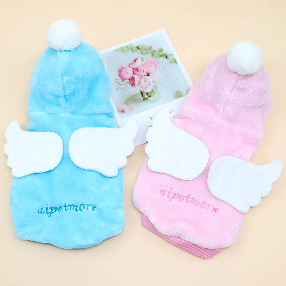 

Soft Puppy Dog Clothes Warm Winter Cat Dogs Coat Costume Pet Clothing For Small Medium Dogs With Cute Wings Dog Accessories