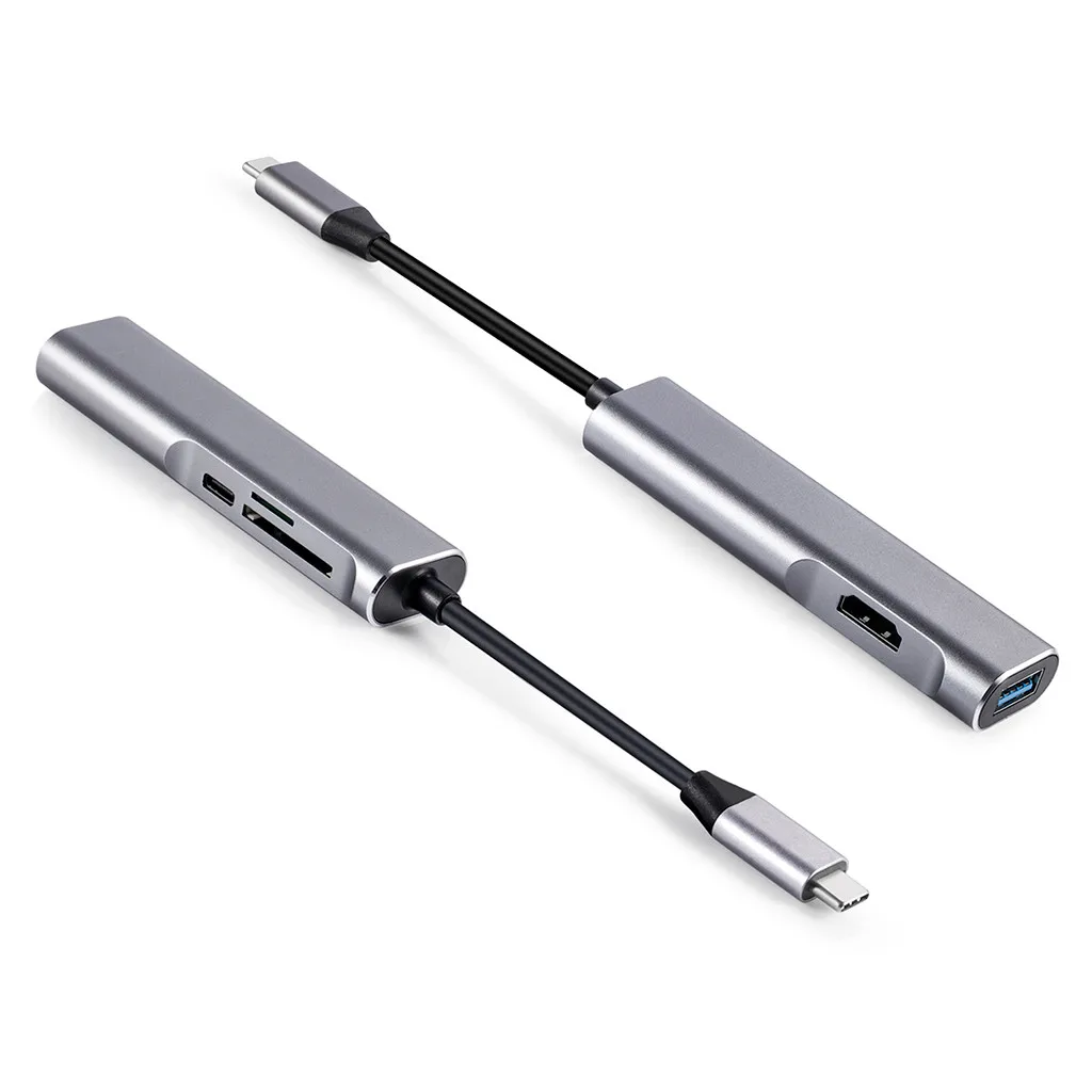 Тип с разъемами типа c и HDMI+ PD+ устройство для чтения карт памяти+ USB3.0 5-в-1 док-станция USB C на HDMI 3,1