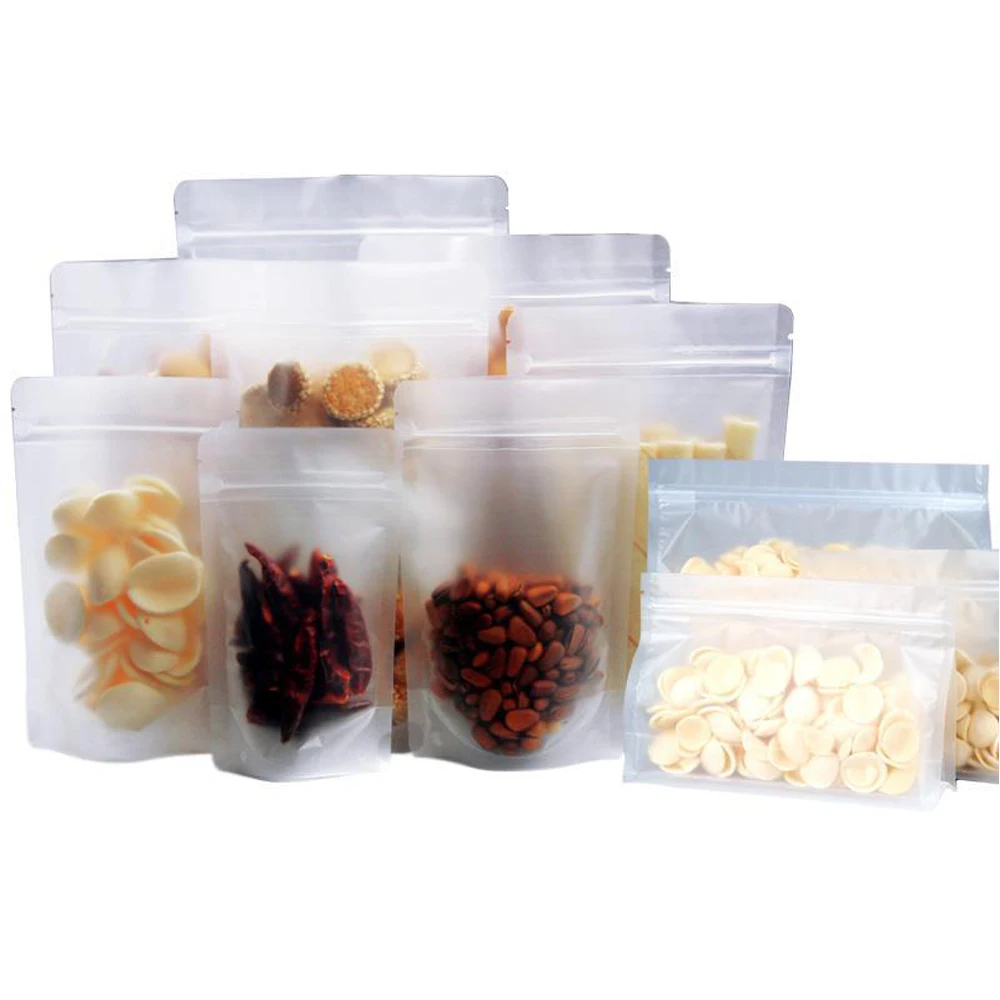 

50 Pcs Storage Bag Bags Seal Nut Bag Plastic Transparent Sturdy Self Adhesive Package Sealed Bag