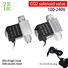 Zrdr aquário nova válvula solenóide co2 AC100-240V tensão de entrada única cabeça dupla válvula solenóide universal editiondc12v