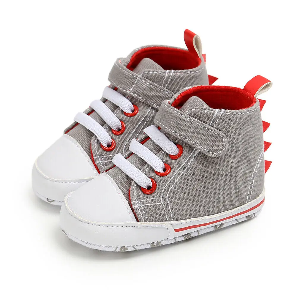 201 9 обувь для мальчика новая классическая парусиновая обувь для новорожденных мальчиков мягкая детская обувь для первых шагов детская обувь - Цвет: Серый