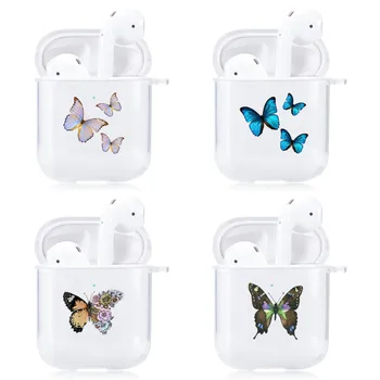 

Cute Butterfly For Apple Airpods Case Silicone Bluetooth Earphone Protective Cover For Air pods Headphone Case Box with Keychain