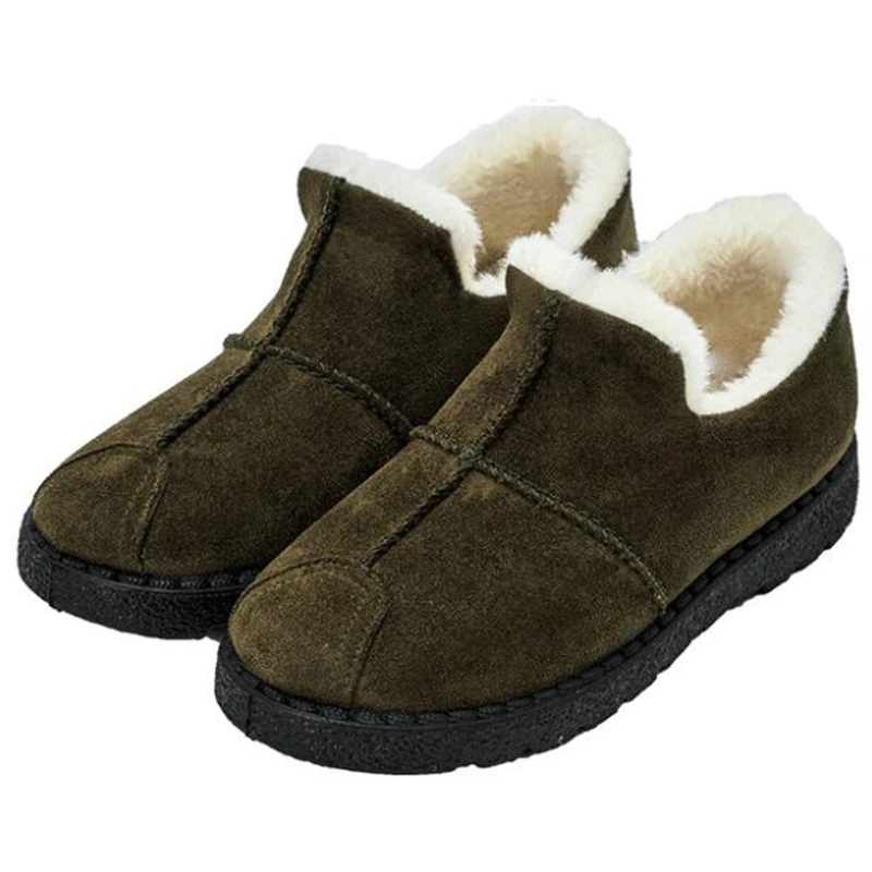 COVOYYAR/; Moccassins; зимняя обувь; женские теплые плюшевые туфли на плоской подошве; Хлопковые женские ботинки-лоферы; Повседневная обувь без шнуровки; WFS2037 - Цвет: Зеленый