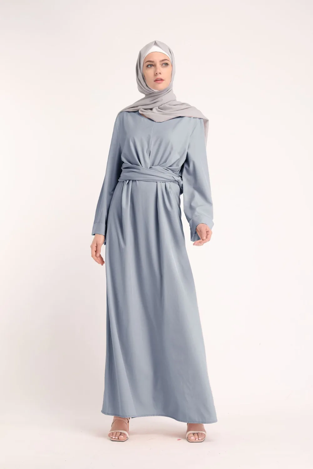 Элегантная мусульманская Турецкая абайа Дубай женская 2019 новая скромная модная Исламская одежда поддельные две части носить