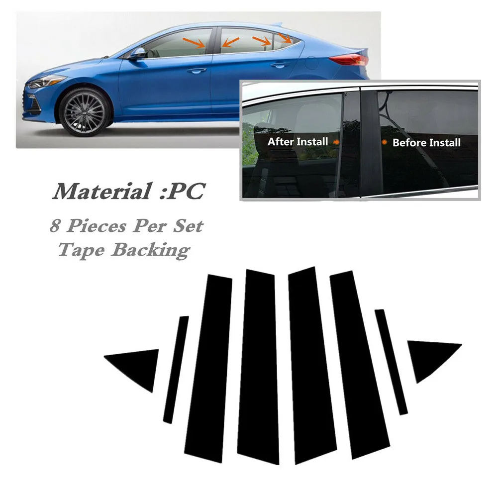 Наклейки на оконные стойки отделка 8 шт. чехол сделай сам для HYUNDAI Elantra Sedan 2017 2018