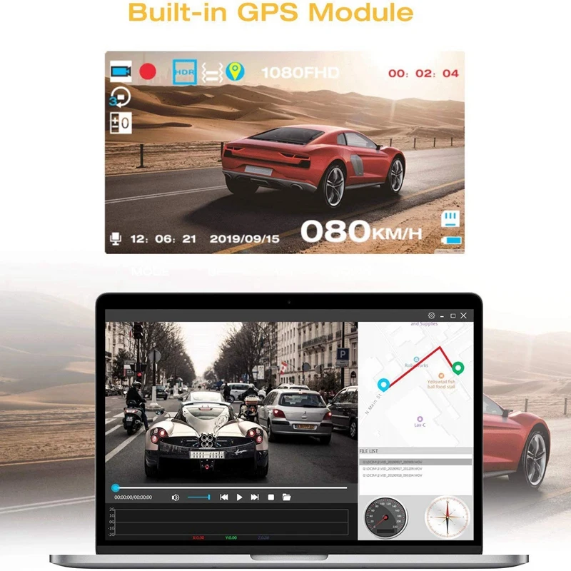 Автомобильный мини 1080P Dash Камера, 3 дюйма, ЖК-дисплей HD управляя Регистраторы 170 ° Широкий формат(G-sensor) Сенсор, петля Запись, обнаружение движения, светодиодный дисплей, 24 часа в сутки Par