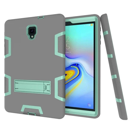 Для Samsung Galaxy Tab A 10," T590 T595 T597 чехол детский силиконовый ударопрочный сверхпрочный резиновый защитный чехол - Цвет: grey mint green