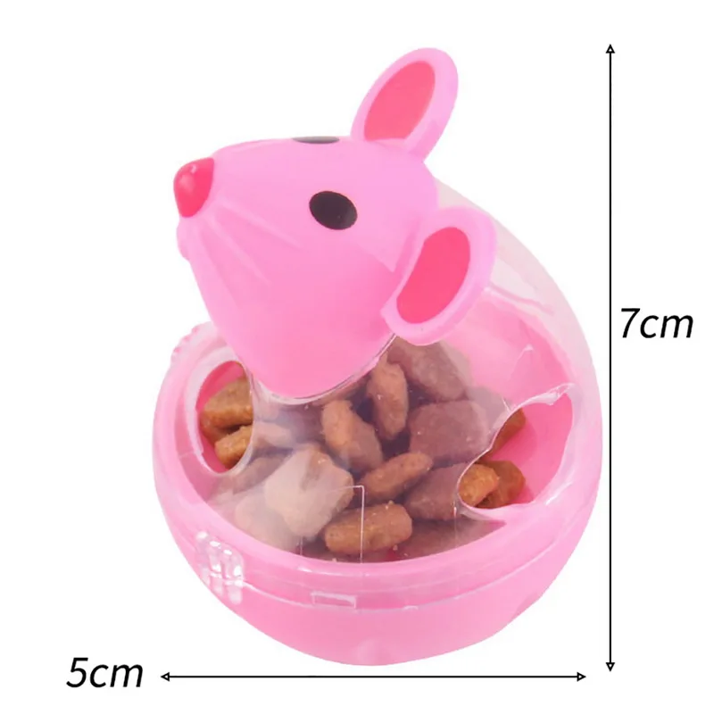 Cat Food Leak Toys Pet Cats Feeder Mice Mouse Shape Food Rolling Training  Toy