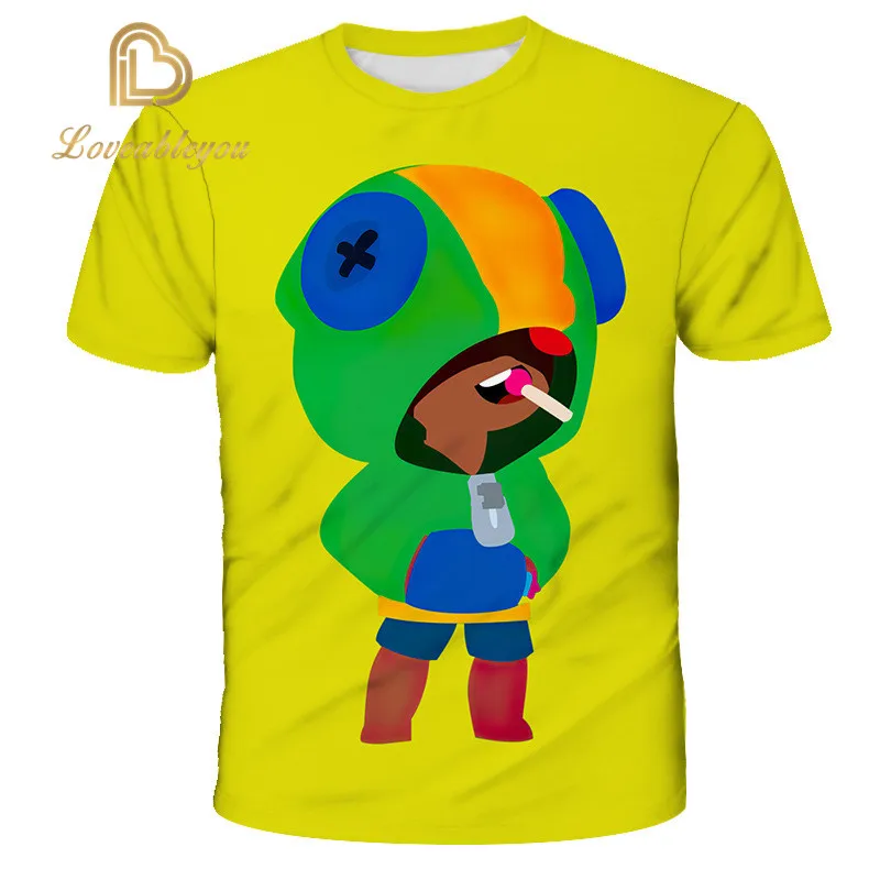 

Stars Leon 3D Boys Girls Shooting Game Print Funny T-shirts Costume Children 2020 Summer Clothing Kids Clothes Baby Tshirts