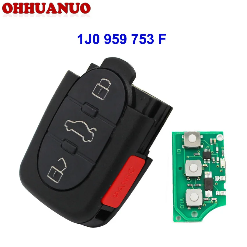 3B+ PANIC 315 МГц дистанционный ключ 4 кнопки 1J0 959 753 F для VW 1999-2001 PASSAT GOLF BEETLE