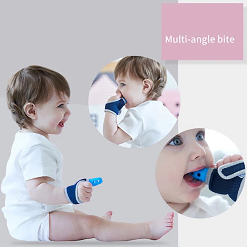 Baby Child Finger Guard Stop Thumb Sucking Wrist Band Baby Nursing Breathable Mittens Teether Pacifier Newborn teether Glove