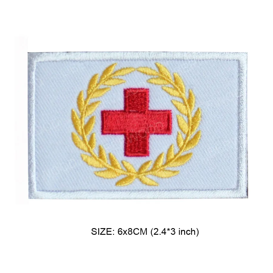 white 6x8cm Медицинский красный крест, патч для первой помощи, ЭМТ, EMS, травма, аварийная ситуация, медицинский, фельдшер, аварийный набор, Тактический Патч - Цвет: white 6x8cm