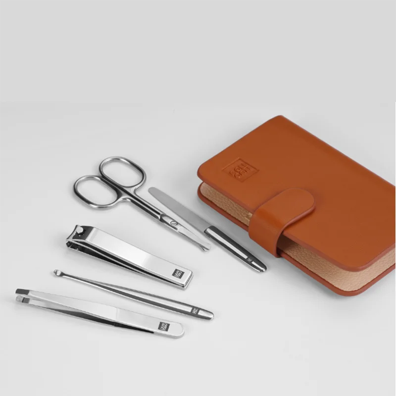 ONE SET Xiaomi Huohou 5 шт. новые маникюрные кусачки для ногтей триммер для волос в носу портативный дорожный гигиенический комплект из нержавеющей стали набор инструментов для ногтей - Цвет: ONE SET
