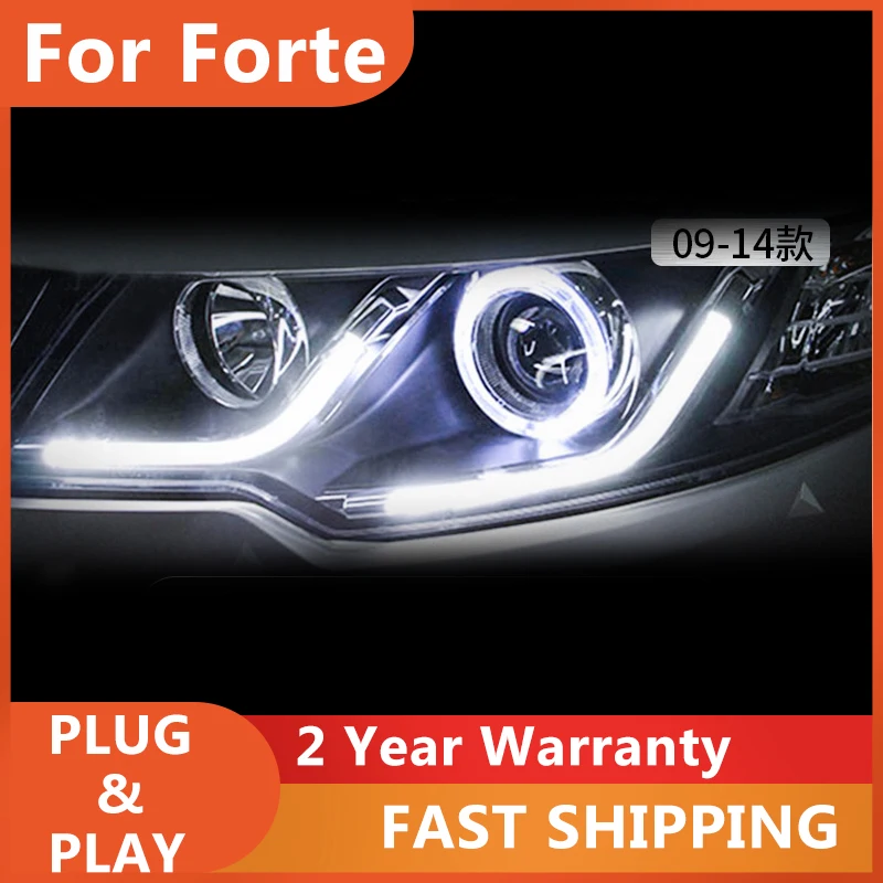 Светодиодный ная передняя фара для KIA Forte 2009-2014 светодиодные фары DRL светодиодный