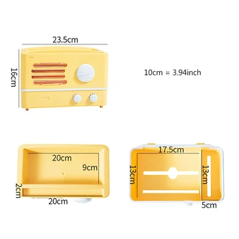 

Radio Shape Toilet Paper Holder Waterproof Wall Mounted Roll Paper Tube Storage 634E