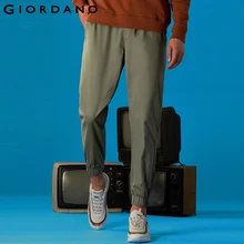 Giordano мужские повседневные брюки с резинкой на талии, и в районе щиколоток из натурального хлопка,имеется два варианта модели