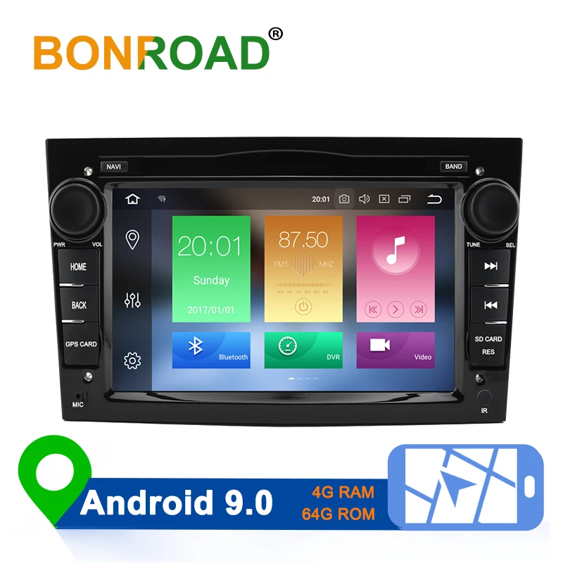 

Bonroad 2 DIN 7" Android 9.0 Car GPS Navigation Multimedia Player For Opel Astra Vectra Antara Zafira Corsa Video Audio Player