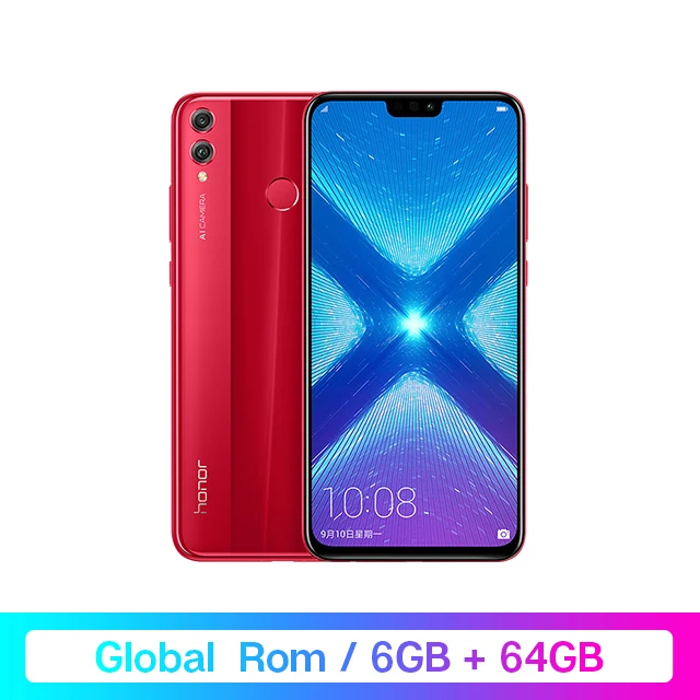 Смартфон Honor 8X8 X, Восьмиядерный процессор Kirin 710, Goolge Play, 64 ГБ/128 ГБ, 6,5 дюйма, 20 МП, двойная камера заднего вида, не 8 x, Макс., Скидка 1200 руб. /. При заказе от 9800 руб. /Промокод: newyear1200/ - Цвет: 6GB 64GB Red