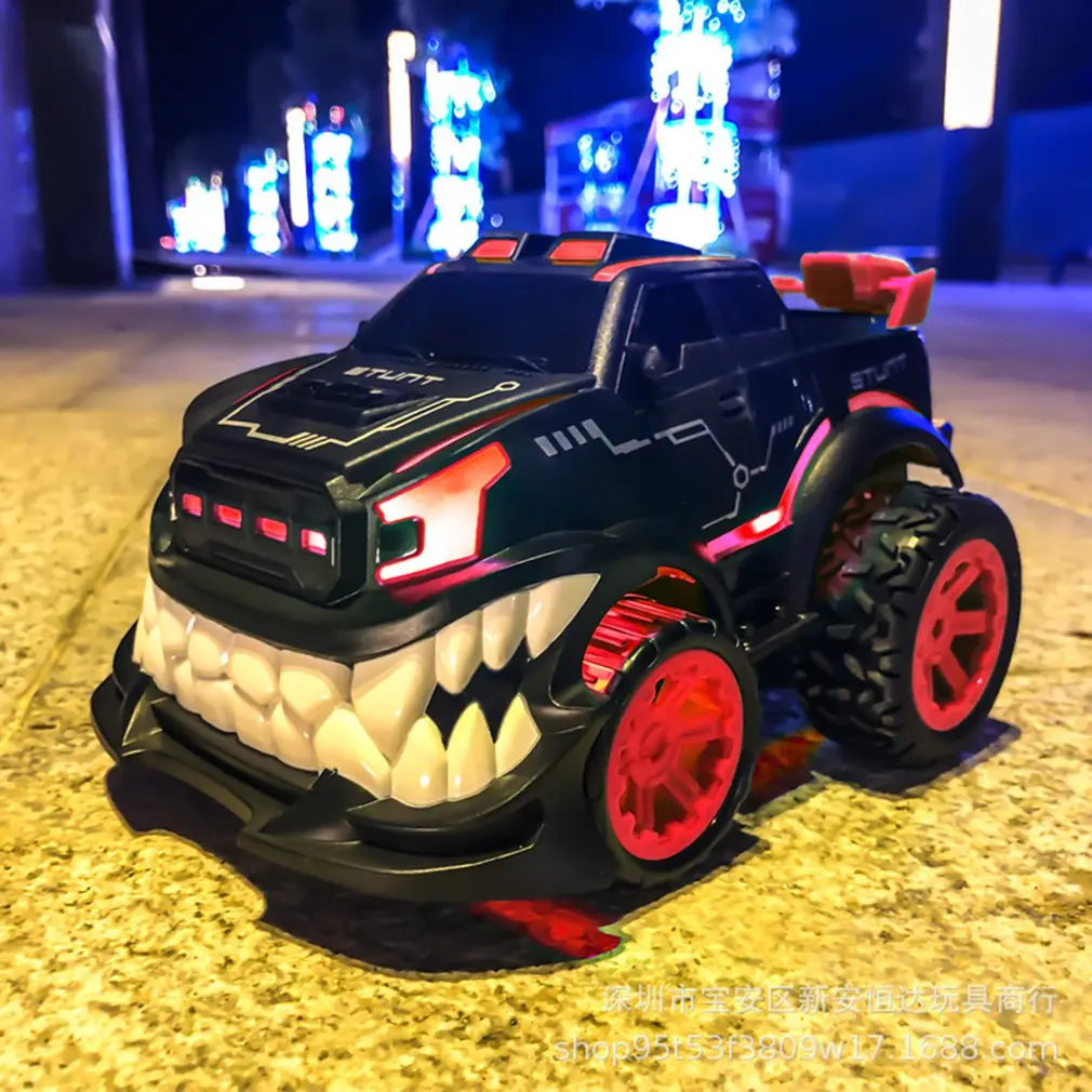2,4 г трюк 360 градусов вертикальный вращающийся пульт дистанционного управления автомобиль демон большие зубы внедорожная электрическая модель игрушечного автомобиля