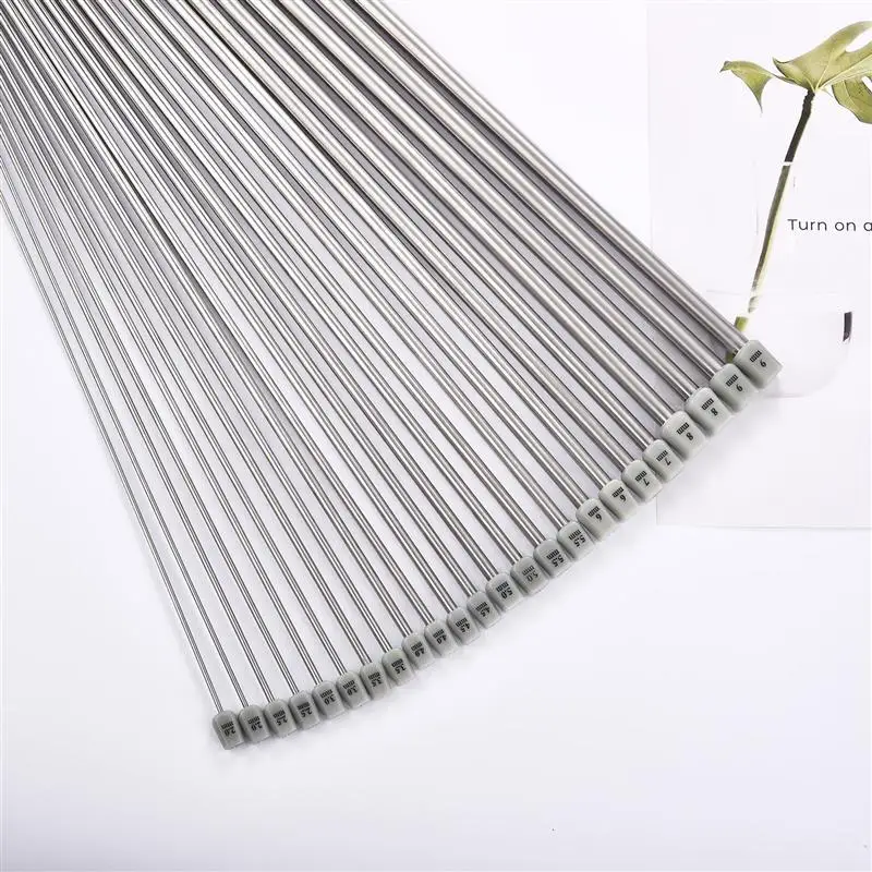 Interlinings & Linings One set 35cm Straight Knitting Needles Stainless Steel Crochet Hook DIY Sweater Weave Knitting Tools Size 2-10mm Sewing Tools Embroidery Machines