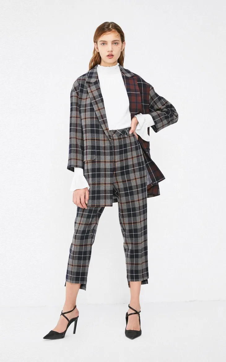 Vero Moda женское клетчатое пальто разных цветов с отворотом на запястье рукава | 319108516