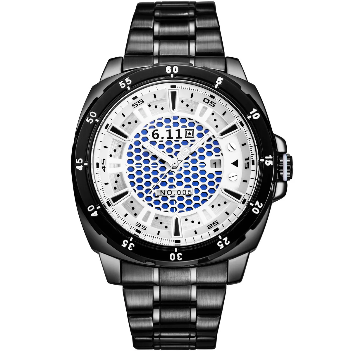 

Fashion No-005 Light Waterproof Energy Saving Environmentally Friendly Calendar Opto-electronic Watch Watch Men Steel Watch